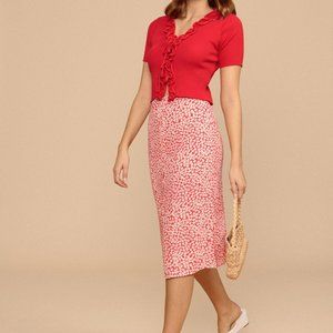 ROUJE Eliot Skirt in Red Coqueliot (Poppy)